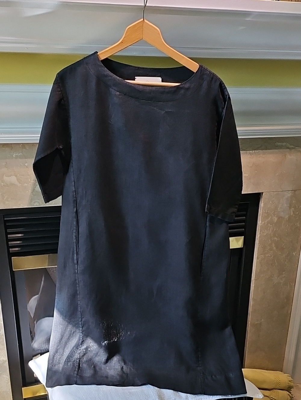 Sugar Candy Mountain 100% Linen Black Dress Size Med